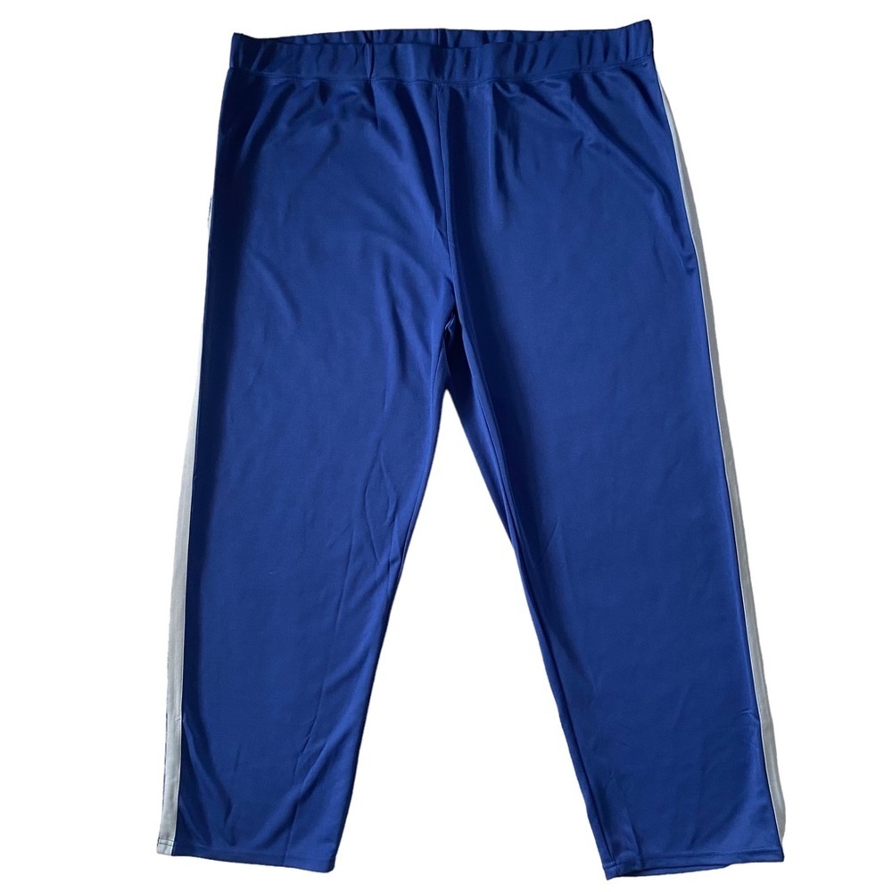 Masseys men’s athletic pants navy blue with gray side stripe size 4X